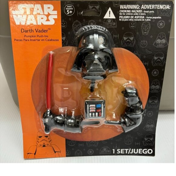 Disney Star Wars Darth Vader Halloween Pumpkin Push In Cake Top Decoration - Picture 2 of 4